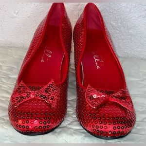 Ellie red sequin sparkle Judy wizard of oz heels size 10.